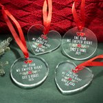 Personalized The Year We Swiped Right Christmas Ornament with Names and Year Tree Hanging Valentine's Day Christmas Gift for Online Dating Couple