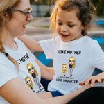 Personalized Cute Cartoon Character 100% Cotton Baby Bodysuit T-shirt Matching Outfit with Name Mother's Day Gift for Mom Kids