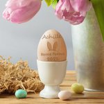 Uovo di Pasqua in legno personalizzabile in 4 stili con nome testo e anno ornamento per casa decorazione per feste regalo per bambini
