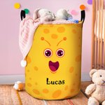 Personalized Cute Cartoon Monster Dinosaur Large Waterproof Name Laundry Storage Basket with Handle Nursery Decor Birthday Gift for Boys Girls