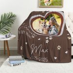Personalisierte Pfote drucken herzförmige Hund Katze Familie Foto Design weiche Decke mit Namen Home Decor Memorial Geschenk für Tierliebhaber