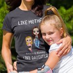 Personalized Cute Cartoon Character 100% Cotton Baby Bodysuit T-shirt Matching Outfit with Name Mother's Day Gift for Mom Kids