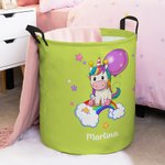 Personalized Cute Cartoon Monster Dinosaur Large Waterproof Name Laundry Storage Basket with Handle Nursery Decor Birthday Gift for Boys Girls
