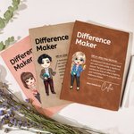Personalized Difference Maker Cartoon Teacher Character A5 PU Leather Notebook with Name Teacher's Day Birthday Gift for Teacher