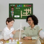 Personalized Cartoon Teacher Crossword Puzzle Art Canvas Poster Framed Frameless Painting with Name Classroom Decor Teacher's Day Gift for Teacher