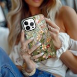 Personalized Floral  Stained Glass Phone Case with Initial for iPhone Samsung Anniversary Birthday Gift for Friend Family