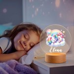 Luz nocturna LED personalizada de unicornio con base de madera y nombre decoración para habitación regalo de cumpleaños o baby shower para niñas