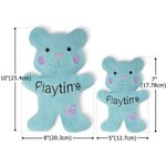 Personalized Cute Bear Soft Dog Squeaky Plush Toy with Embroidery Name for Teething Chewing Interactive Pet Supplies