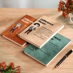 Personalized Difference Maker Cartoon Teacher Character A5 PU Leather Notebook with Name Teacher's Day Birthday Gift for Teacher