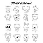 Serviette de Toilette ou de Bain Personnalisée avec Nom et Motif d'Animal Brodés Cadeau Anniversaire Vacances pour Enfant Famille