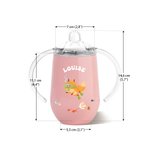 Personalisierter Unterwasserwelt Tier Isolierter Trinkbecher mit Namen Deckel Henkel 295 ml Babyparty Geburtstag Geschenk für Kinder