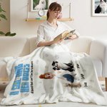 Personalisierte Weiche Decke mit Cartoon-Mädchen Hunden und Namen Dekoration Geburtstagsgeschenk für Tierliebhaber