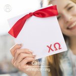 Personalized Sorority Theme Bow Ribbon Greek Letter Notepad Celebrations Gift for Sisters Friends | Callie × Affinity Licensing