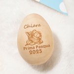 Uovo di Pasqua in legno personalizzabile in 4 stili con nome testo e anno ornamento per casa decorazione per feste regalo per bambini