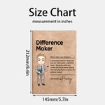 Personalized Difference Maker Cartoon Teacher Character A5 PU Leather Notebook with Name Teacher's Day Birthday Gift for Teacher