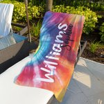 Personalized Oversized Quick Dry Tie Dye Beach Towel with Name Birthday Summer Vacation Party Gift for Her