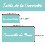 Serviette de Toilette ou de Bain Personnalisée avec Nom et Motif d'Animal Brodés Cadeau Anniversaire Vacances pour Enfant Famille