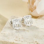 Personalisierte Polizeiabzeichen Unisex Ohrstecker mit Abteilung und Nummer Polizei Tag Geburtstag Wertschätzung Geschenk für Polizisten Familie