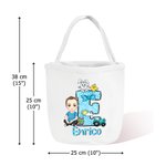 Borsa a secchiello personalizzata con personaggio coniglietto pulcino  nome e iniziale contenitore delle caramelle regalo di Pasqua per bambini
