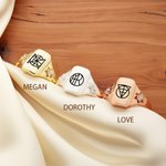Gepersonaliseerde Unieke Minimalistische Monogram Naam Logo Ring Sierlijke Sieraden Verjaardag Moederdag Bruiloft Bruidsmeisje Douche Cadeau voor haar
