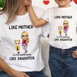 Personalized Cute Cartoon Character 100% Cotton Baby Bodysuit T-shirt Matching Outfit with Name Mother's Day Gift for Mom Kids