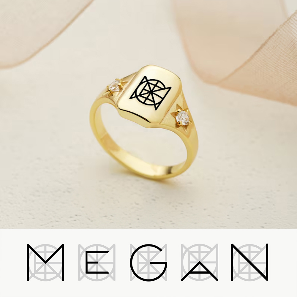 Personnalisé Unique Minimaliste Monogram Nom Logo Bague Dainty Jewelry Anniversaire Fête des Mères Mariage Bridesmaid Shower Cadeau pour Elle