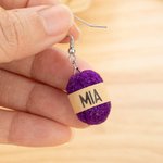 Personalized Creative Yarn Ball Earrings with Name Minimalist Jewelry Birthday Anniversary Gift for Knitting Crocheting Lovers