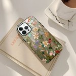 Personalized Floral  Stained Glass Phone Case with Initial for iPhone Samsung Anniversary Birthday Gift for Friend Family