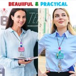 Gepersonaliseerde Schattige Karakter Kralen Verstelbare Sleutelkoord Badge Reel met Naam en Sleutelhanger Lerarendag Dankbaarheidsgeschenk voor Leraren