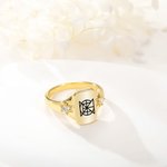 Gepersonaliseerde Unieke Minimalistische Monogram Naam Logo Ring Sierlijke Sieraden Verjaardag Moederdag Bruiloft Bruidsmeisje Douche Cadeau voor haar