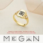 Gepersonaliseerde Unieke Minimalistische Monogram Naam Logo Ring Sierlijke Sieraden Verjaardag Moederdag Bruiloft Bruidsmeisje Douche Cadeau voor haar
