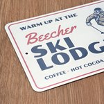 Personalized Metal Ski Lodge Sign with Location and Name Wall Art Skiing Decor Winter Sports Birthday Gift for Ski Lodge Owner Ski Enthusiasts
