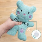 Personalized Cute Bear Soft Dog Squeaky Plush Toy with Embroidery Name for Teething Chewing Interactive Pet Supplies