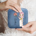 Personalised Zodiac Birth Flower Cartoon Character Flannel Mirror Jewellery Box with Name Birthday Mother's Day Gift for Women