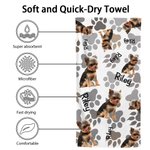 Personalized Pet Photo Paw Print Quick Dry Beach Towel with Name Beach Accessories Vacation Gift for Cat Dog Lover