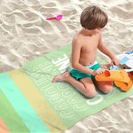 Personalized Colourful Oversized Quick Dry Striped Beach Towel with Name Summber Vacation Essentials Gift for Women Men