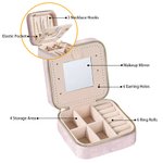 Personalised Zodiac Birth Flower Cartoon Character Flannel Mirror Jewellery Box with Name Birthday Mother's Day Gift for Women