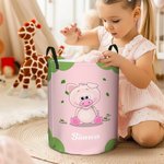 Personalized Cute Cartoon Monster Dinosaur Large Waterproof Name Laundry Storage Basket with Handle Nursery Decor Birthday Gift for Boys Girls