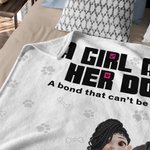 Personalisierte Weiche Decke mit Cartoon-Mädchen Hunden und Namen Dekoration Geburtstagsgeschenk für Tierliebhaber