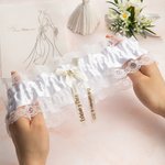 Liguero de boda personalizado con los nombres de los novios y la fecha del enlace alta elasticidad el regalo perfecto para la novia