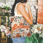 Sac en toile personnalisé réutilisable Boho avec nom Accessoires de voyage Cadeau de fête des mères Cadeau d'anniversaire pour femmes Filles