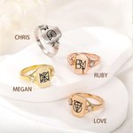 Gepersonaliseerde Unieke Minimalistische Monogram Naam Logo Ring Sierlijke Sieraden Verjaardag Moederdag Bruiloft Bruidsmeisje Douche Cadeau voor haar