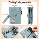 Portafoglio a tre pieghe personalizzato in pelle PU con fiore di nascita personaggio in 3D e nome Regalo di compleanno e anniversario per donne