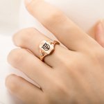 Gepersonaliseerde Unieke Minimalistische Monogram Naam Logo Ring Sierlijke Sieraden Verjaardag Moederdag Bruiloft Bruidsmeisje Douche Cadeau voor haar