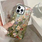 Personalized Floral  Stained Glass Phone Case with Initial for iPhone Samsung Anniversary Birthday Gift for Friend Family