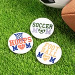 Gepersonaliseerde Honkbal Voetbal Hockey Sport Mamabutton Bedel met Naam Bogg Tas Accessoires Verjaardag Game Day Team Gift voor Mama