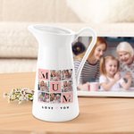 Personalized Nine-Square Love You 6 Photos Collage Ceramic Vase with Title Home Decor Mother's Day Father's Day Birthday Gift for Mom Dad