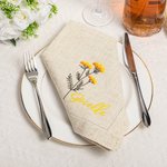 Personalisierte Geburtsblume Leinen Serviette mit Namen Tischdekoration Muttertag Hochzeit Geburtstag Geschenk für Brautjungfer Freundin