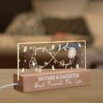 Linea personalizzata di nascita Fiore Infinity Design Luce notturna a LED con nomi e testo Festa della mamma Regalo di compleanno per la mamma nonna