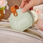 Personalized Simple Name Design PU Leather Hand-held Jewelry Box Portable Travel Essentials Birthday Mother's Day Gift for Women Girls